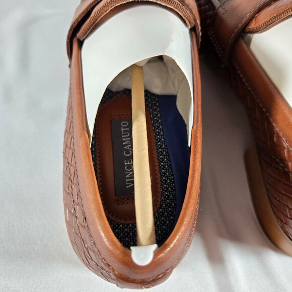 Vince Camuto Mens Garwin Brown Cognac Leather Loafers Size 8.5 VY-GARWIN - Picture 9 of 11